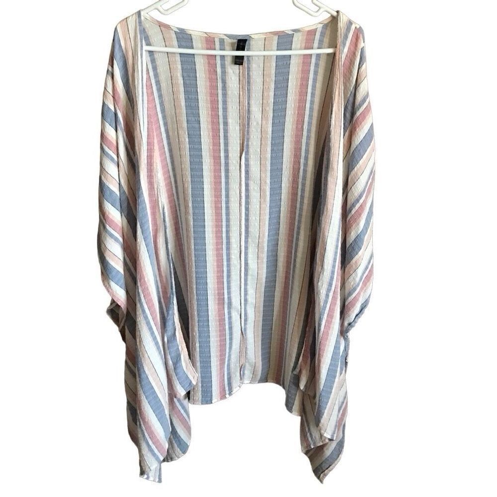Lane Bryant Women’s one size open front striped duster shrug cardigan top